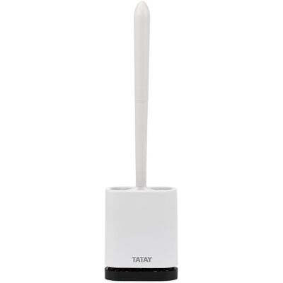 Pot avec brosse WC intégrée blanc adhésif Tatay TATAY - Publicité Pot avec brosse WC intégrée blanc adhésif Tatay TATAY - Publicité