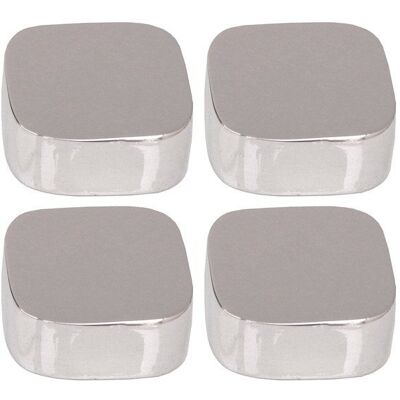 Sans marque Jeu de 4 fixations miroirs coins ronds chromés - Publicité Sans marque Jeu de 4 fixations miroirs coins ronds chromés - Publicité