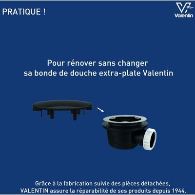 VALENTIN Capot métal chrome diam.116 pour bonde extra plate - Publicité VALENTIN Capot métal chrome diam.116 pour bonde extra plate - Publicité