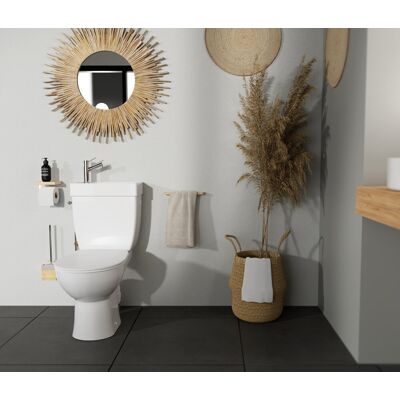 WC a poser sans bride sortie horizontale duo manille 3/6 litre godart - Publicité WC a poser sans bride sortie horizontale duo manille 3/6 litre godart - Publicité
