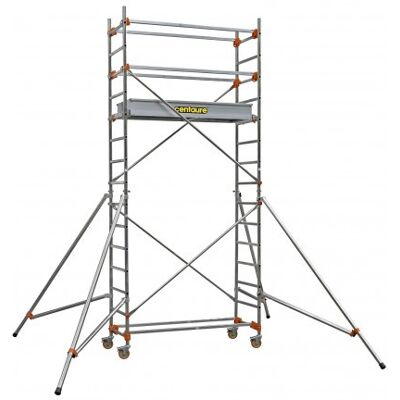 CENTAURE Echafaudage roulant aluminium - STS 135 5, plancher 4m80 - Base standard - Longueur 1m35 - Publicité CENTAURE Echafaudage roulant aluminium - STS 135 5, plancher 4m80 - Base standard - Longueur 1m35 - Publicité
