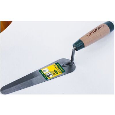 Leborgne Truelle langue de chat 16 cm manche bois - lame souple en acier trempé - Publicité Leborgne Truelle langue de chat 16 cm manche bois - lame souple en acier trempé - Publicité