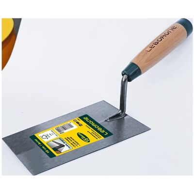 Leborgne Truelle carrée 22 cm manche bois - lame souple en acier trempé - Publicité Leborgne Truelle carrée 22 cm manche bois - lame souple en acier trempé - Publicité