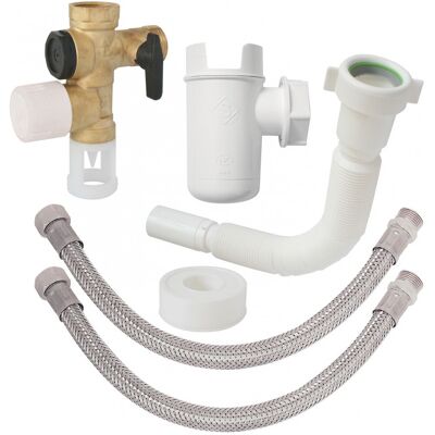 CENTRALE BRICO Kit de groupe de sécurité en laiton - Kit de sécurité pour chauffe-eau - Publicité CENTRALE BRICO Kit de groupe de sécurité en laiton - Kit de sécurité pour chauffe-eau - Publicité