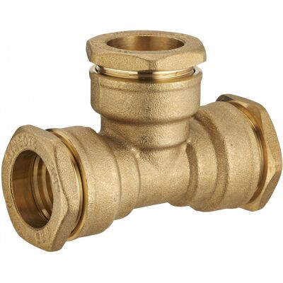 QUICK PLOMBERIE TE à compression laiton D.25 pour tube en polyéthylène - Publicité QUICK PLOMBERIE TE à compression laiton D.25 pour tube en polyéthylène - Publicité