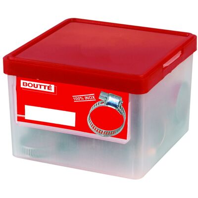 BOUTTÉ Boîte de 25 colliers bande ajourée inox de serrage, l. 13mm, Ø 18/28 - Publicité BOUTTÉ Boîte de 25 colliers bande ajourée inox de serrage, l. 13mm, Ø 18/28 - Publicité