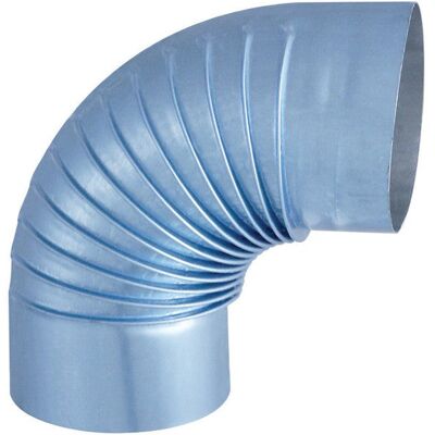 Joncoux Coude plissé de 90° d'angle et aluminié pour conduit de raccordement - Diamètre 125 mm - modèle POLYFEU - Publicité Joncoux Coude plissé de 90° d'angle et aluminié pour conduit de raccordement - Diamètre 125 mm - modèle POLYFEU - Publicité