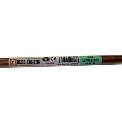 Sans marque Tube d'alimentation cuivre écroui, diam. 8 x 10 mm, en barre de 1 m - Publicité Sans marque Tube d'alimentation cuivre écroui, diam. 8 x 10 mm, en barre de 1 m - Publicité