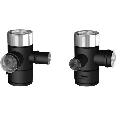 Joncoux Té 90° fumées air réversible avec tampon - Apollo Pellets 2.0 - noir Ø80/130 mm - Publicité Joncoux Té 90° fumées air réversible avec tampon - Apollo Pellets 2.0 - noir Ø80/130 mm - Publicité