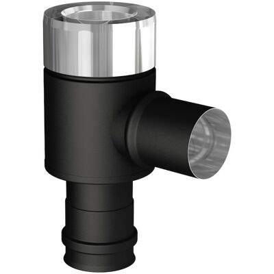 Joncoux Té 90° - Apollo Pellets 2.0 - noir Ø80/130 mm - prise d’air Ø60 mm - fumées SPF Ø80 mm - Publicité Joncoux Té 90° - Apollo Pellets 2.0 - noir Ø80/130 mm - prise d’air Ø60 mm - fumées SPF Ø80 mm - Publicité