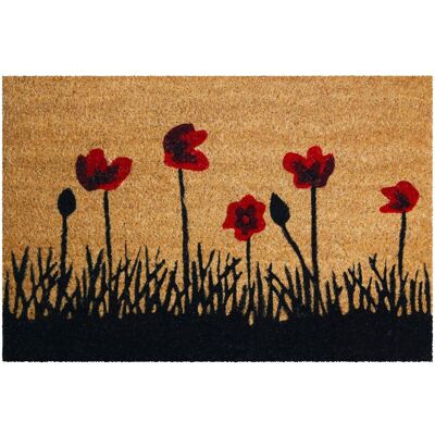 Sans marque Tapis coco naturel coquelicot, 40 x 60 cm - Publicité Sans marque Tapis coco naturel coquelicot, 40 x 60 cm - Publicité
