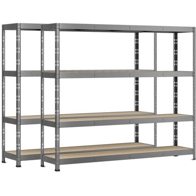 Modulö Storage Lot de 2 étagères Rack - 4 plateaux - 220 x 40 cm - charge lourde - Publicité Modulö Storage Lot de 2 étagères Rack - 4 plateaux - 220 x 40 cm - charge lourde - Publicité