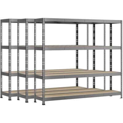 Modulö Storage Lot de 3 étagères Rack - 4 plateaux - 220 x 40 cm - charge lourde - Publicité Modulö Storage Lot de 3 étagères Rack - 4 plateaux - 220 x 40 cm - charge lourde - Publicité