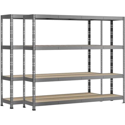 Modulö Storage Lot de 2 étagères Rack - 4 plateaux - 220 x 50 cm - charge lourde - Publicité Modulö Storage Lot de 2 étagères Rack - 4 plateaux - 220 x 50 cm - charge lourde - Publicité