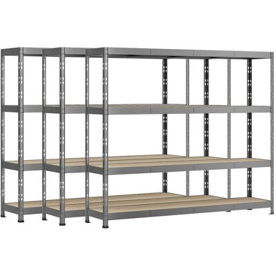 Modulö Storage Lot de 3 étagères Rack - 4 plateaux - 220 x 50 cm - charge lourde - Publicité Modulö Storage Lot de 3 étagères Rack - 4 plateaux - 220 x 50 cm - charge lourde - Publicité