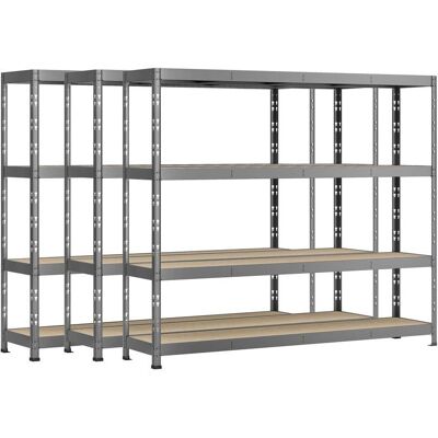 Modulö Storage Lot de 3 étagères Rack - 4 plateaux - 220 x 60 cm - charge lourde - Publicité Modulö Storage Lot de 3 étagères Rack - 4 plateaux - 220 x 60 cm - charge lourde - Publicité
