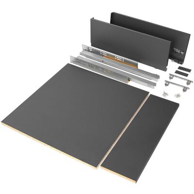 EMUCA Kit de tiroir pour cuisine et salle de bain Vertex, panneaux inclus, H 178 x M 600, Gris - Publicité EMUCA Kit de tiroir pour cuisine et salle de bain Vertex, panneaux inclus, H 178 x M 600, Gris - Publicité