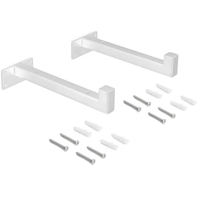 EMUCA Jeu de supports pour étagères en bois Shelf droit avec tube carré - Acier - Peint Blanc - Publicité EMUCA Jeu de supports pour étagères en bois Shelf droit avec tube carré - Acier - Peint Blanc - Publicité