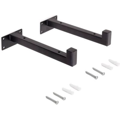 EMUCA Jeu de supports pour étagères en bois Shelf droit avec tube carr - Acier - Peint en noir - Publicité EMUCA Jeu de supports pour étagères en bois Shelf droit avec tube carr - Acier - Peint en noir - Publicité
