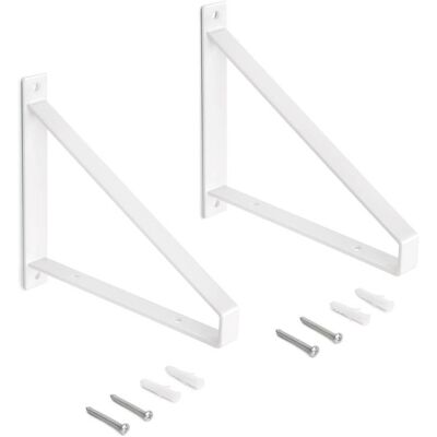 EMUCA Jeu de supports pour étagères en bois Shelf avec forme triangulaire - Acier - Peint en blanc - Publicité EMUCA Jeu de supports pour étagères en bois Shelf avec forme triangulaire - Acier - Peint en blanc - Publicité