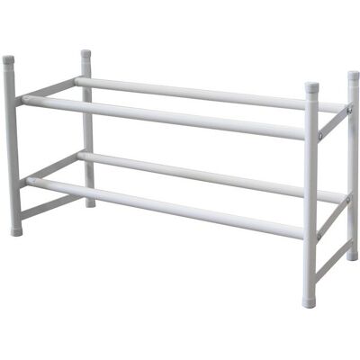 BOX & BEYOND Range-chaussures extensible à poser blanc, 12 paires maximum H.35 x l.62 cm - Publicité BOX & BEYOND Range-chaussures extensible à poser blanc, 12 paires maximum H.35 x l.62 cm - Publicité