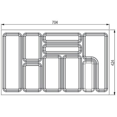 Sans marque Range-couverts 704x424 mm pour StrongBox blanc - Publicité Sans marque Range-couverts 704x424 mm pour StrongBox blanc - Publicité