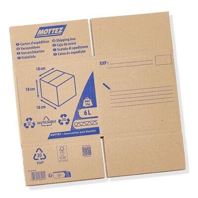 Carton d'expédition MOTTEZ, 6 l, l.18 cm x H.18 cm x p.35 cm - Publicité Carton d'expédition MOTTEZ, 6 l, l.18 cm x H.18 cm x p.35 cm - Publicité