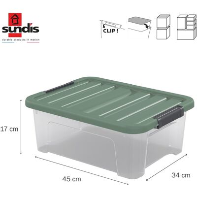 Boîte à clip WAVE BOX SUNDIS, 17L, L.45 x P.34 x H.17cm - Publicité Boîte à clip WAVE BOX SUNDIS, 17L, L.45 x P.34 x H.17cm - Publicité