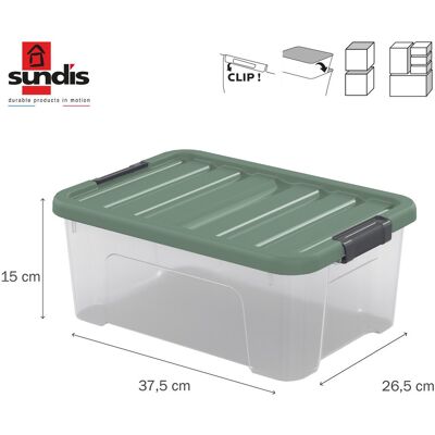 Boîte à clip WAVE BOX SUNDIS, 10L, L.37,5 x P.26,5 x H.15cm - Publicité Boîte à clip WAVE BOX SUNDIS, 10L, L.37,5 x P.26,5 x H.15cm - Publicité