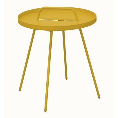 PROLOISIRS Table Basse de jardin Flower, ronde, 4 pieds, poignée - honey 44 x 51 cm - Publicité PROLOISIRS Table Basse de jardin Flower, ronde, 4 pieds, poignée - honey 44 x 51 cm - Publicité