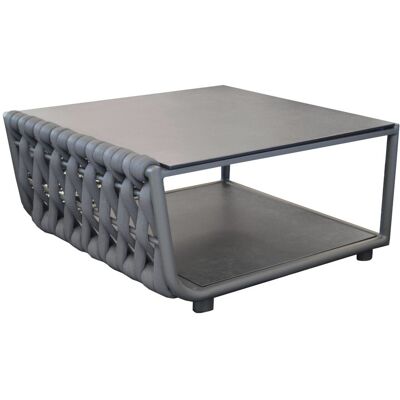 PROLOISIRS Table basse de jardin rectangulaire Hug alu tresse/veree+ceramique - anthracite - Publicité PROLOISIRS Table basse de jardin rectangulaire Hug alu tresse/veree+ceramique - anthracite - Publicité