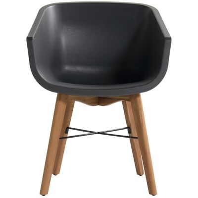 CHALET & JARDIN Lot de 2 chaises Amalia Eucalyptus en résine - pieds en bois - Anthracite - Publicité CHALET & JARDIN Lot de 2 chaises Amalia Eucalyptus en résine - pieds en bois - Anthracite - Publicité