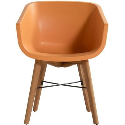 CHALET & JARDIN Lot de 2 chaises Amalia Eucalyptus en résine - pieds en bois - Orange - Publicité CHALET & JARDIN Lot de 2 chaises Amalia Eucalyptus en résine - pieds en bois - Orange - Publicité