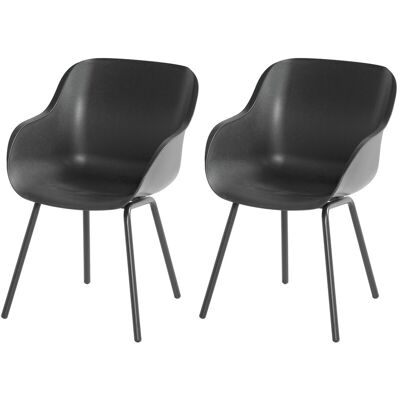 CHALET & JARDIN Lot de 2 chaises Sophie Rondo Elegance en résine - pieds en aluminium - Anthracite - Publicité CHALET & JARDIN Lot de 2 chaises Sophie Rondo Elegance en résine - pieds en aluminium - Anthracite - Publicité