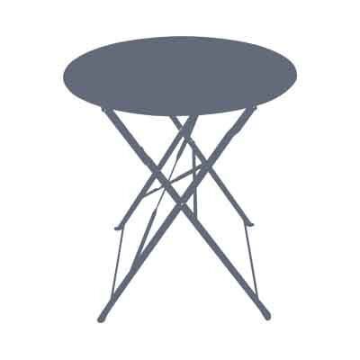 CHALET & JARDIN Table ronde d'extérieur pliante Bistro en acier - Gris - Publicité CHALET & JARDIN Table ronde d'extérieur pliante Bistro en acier - Gris - Publicité