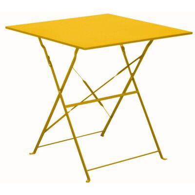 PROLOISIRS Gueridon de jardon pliant Cuba en acier 70 x 70 cm - Miel - Publicité PROLOISIRS Gueridon de jardon pliant Cuba en acier 70 x 70 cm - Miel - Publicité