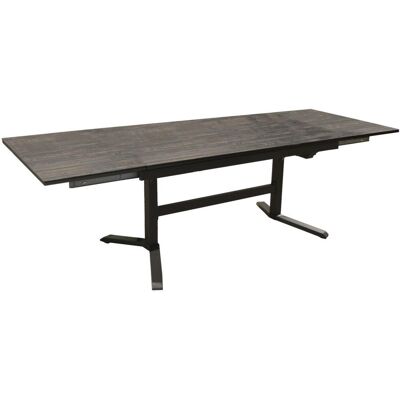 PROLOISIRS Table de jardin Sotta en Alu 150/200/250 x 78 cm - plateau Fundermax - graphite/Mocca - Publicité PROLOISIRS Table de jardin Sotta en Alu 150/200/250 x 78 cm - plateau Fundermax - graphite/Mocca - Publicité