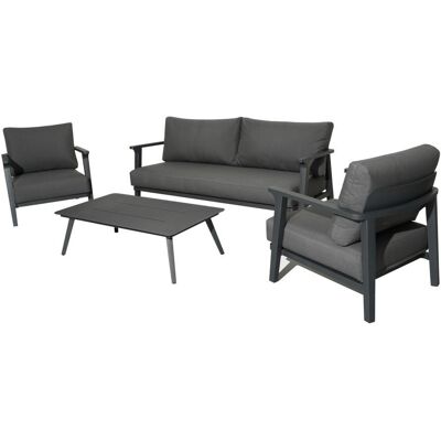 PROLOISIRS Salon de détente Lava alu avec coussins sunbrella - graphite (set complet) - Publicité PROLOISIRS Salon de détente Lava alu avec coussins sunbrella - graphite (set complet) - Publicité