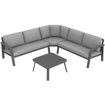 PROLOISIRS Set angle Grasse III en aluminium avec coussins - grey/gris - Publicité PROLOISIRS Set angle Grasse III en aluminium avec coussins - grey/gris - Publicité