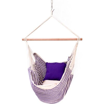 PROLOISIRS Toile de hamac chaise suspendue avec bois d'écartement - marin - Publicité PROLOISIRS Toile de hamac chaise suspendue avec bois d'écartement - marin - Publicité