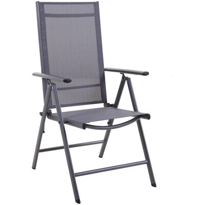 PROLOISIRS Fauteuil multiposition - AVILA - Aluminium époxy graphite - Toile TPEP grise - Pliant - Publicité PROLOISIRS Fauteuil multiposition - AVILA - Aluminium époxy graphite - Toile TPEP grise - Pliant - Publicité