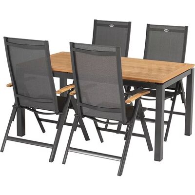 CHALET & JARDIN Table rectangulaire en eucalyptus et aluminium 160 x 90 cm - Publicité CHALET & JARDIN Table rectangulaire en eucalyptus et aluminium 160 x 90 cm - Publicité