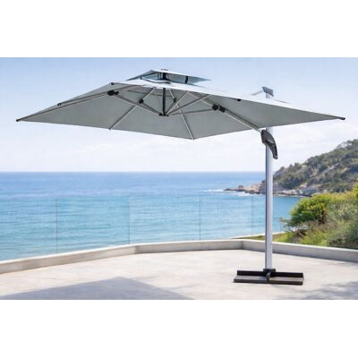 HEVEA Parasol de jardin déporté LEIVISA LUX 400 - 400 × 300 cm - Structure aluminium - Toile polyester 250 g/m² - Publicité HEVEA Parasol de jardin déporté LEIVISA LUX 400 - 400 × 300 cm - Structure aluminium - Toile polyester 250 g/m² - Publicité