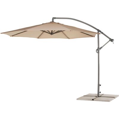 HEVEA Parasol déporté VIENA-300 - Aluminium finition anthracite - Toile beige - Publicité HEVEA Parasol déporté VIENA-300 - Aluminium finition anthracite - Toile beige - Publicité