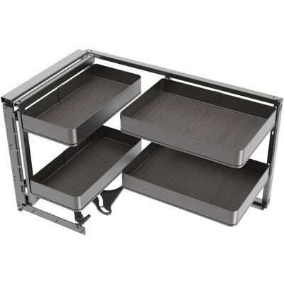 EMUCA Accessoire extractible Harmony pour meuble de cuisine - Gauche - Acier et Bois - Gris anthracite - Publicité EMUCA Accessoire extractible Harmony pour meuble de cuisine - Gauche - Acier et Bois - Gris anthracite - Publicité