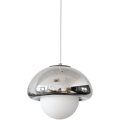 EXAGON Suspension Pop champi verre, chrome, Diam.25 cm, E27 - Publicité EXAGON Suspension Pop champi verre, chrome, Diam.25 cm, E27 - Publicité