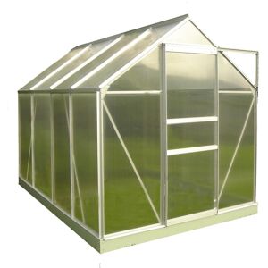 CHALET & JARDIN Serre de jardin en polycarbonate 4,75 m² - avec ouverture toit auto - Aluminium naturel - Publicité CHALET & JARDIN Serre de jardin en polycarbonate 4,75 m² - avec ouverture toit auto - Aluminium naturel - Publicité