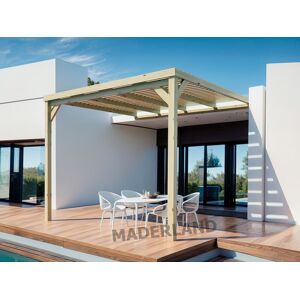 Maderland Pergola en bois adossée semi-couverte – modèle MONTPELLIER – 500 x 300 cm - Publicité Maderland Pergola en bois adossée semi-couverte – modèle MONTPELLIER – 500 x 300 cm - Publicité