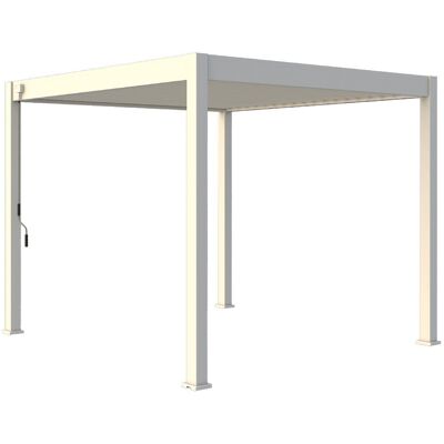 Ombréa Pergola bioclimatique autoportante blanc - 300 x 300 x H. 258 cm - Publicité Ombréa Pergola bioclimatique autoportante blanc - 300 x 300 x H. 258 cm - Publicité