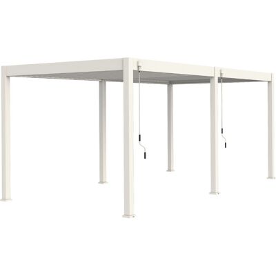 Pergola bioclimatique blanche en aluminium Ombréa - 6 x 3 m - Publicité Pergola bioclimatique blanche en aluminium Ombréa - 6 x 3 m - Publicité